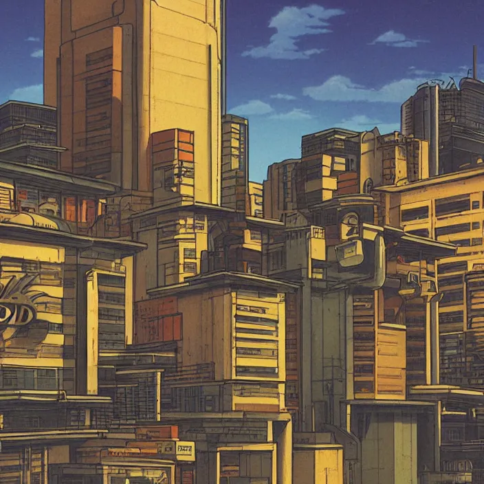 Image similar to a building in a serene landscape, cowboy bebop