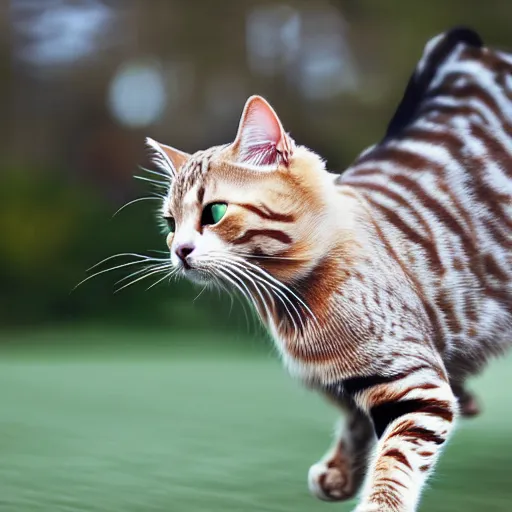 Image similar to photo of a fast blurry cat moving at the speed of light