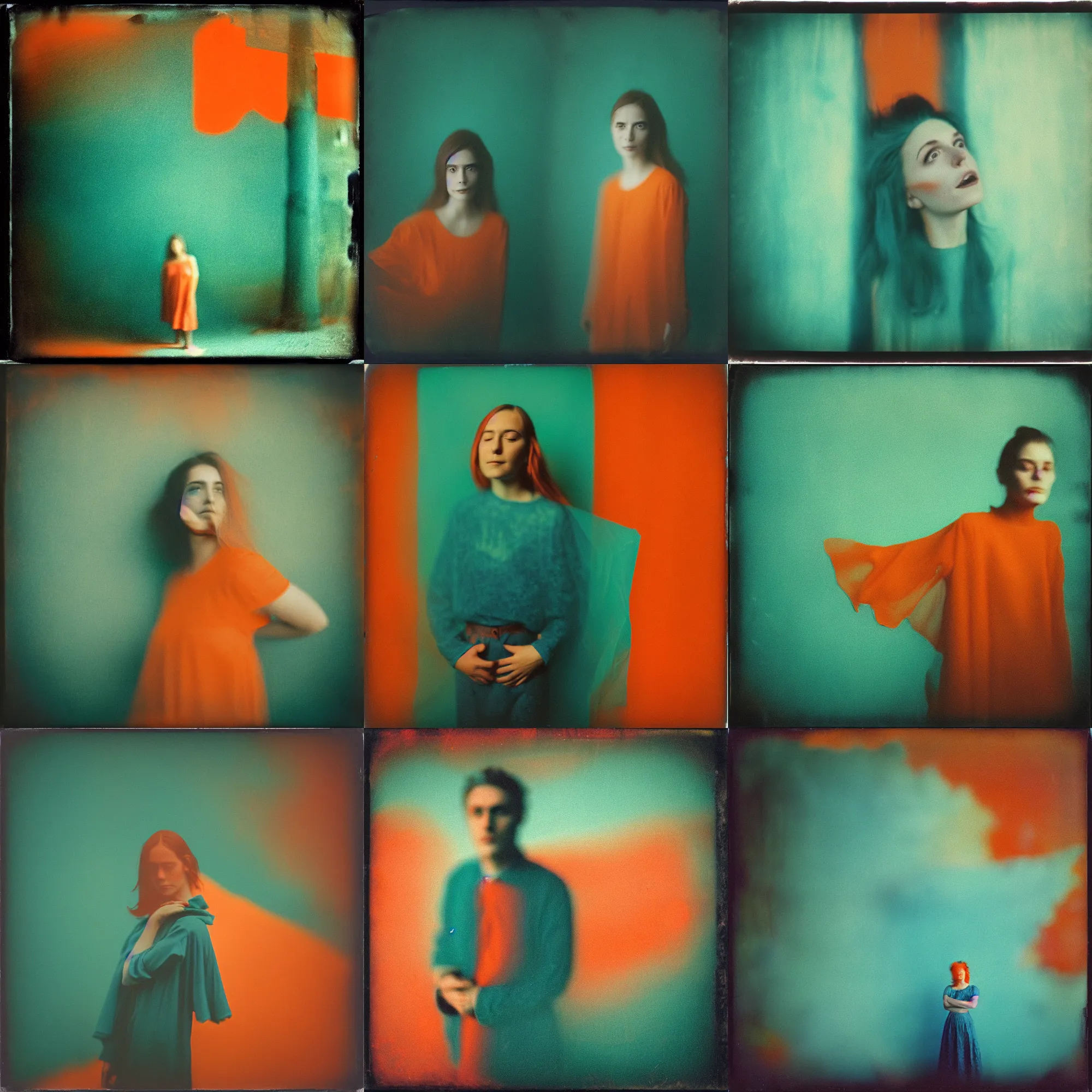 Image similar to kodak portra 4 0 0, wetplate, motion blur, portrait photo of a backdrop, coloured in teal and orange, by britt marling