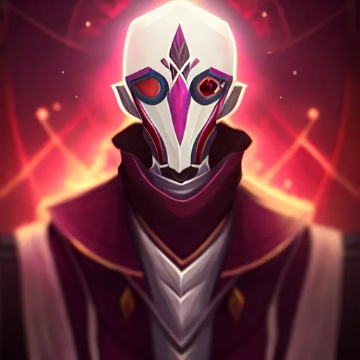 Image similar to Epic portrait of Jhin (league of legends), drinking tea.digital art on artstation