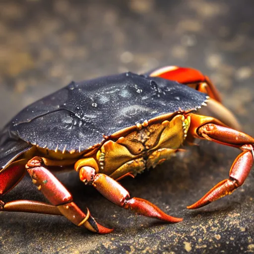 Prompt: A portrait of a crab, in the style of Studio Ghibli, 4k, fantasy, D&D, traditional art, highly detailed, full body shot, shallow depth of field, bokeh, professional lighting