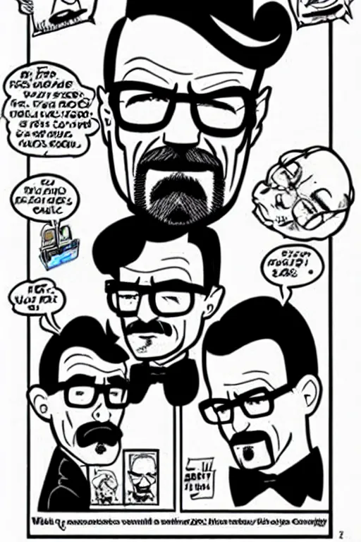 Image similar to walter white, in the style of dan decarlo, as drawn by dan decarlo for archie comics,