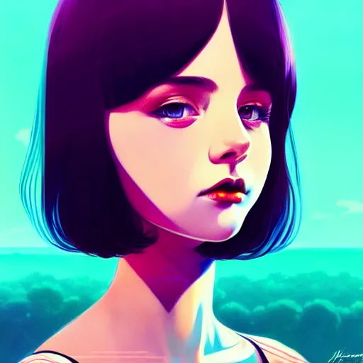 Image similar to a beautiful young british alternative music singer. optical illusion art by ilya kuvshinov lois van baarle ross tran range murata artgerm katsuhiro otomo norman rockwell. highly detailed intricately sharp focus mystically trending deviantart, pinterest, vogue italia, unreal engine 5, 4 k uhd image