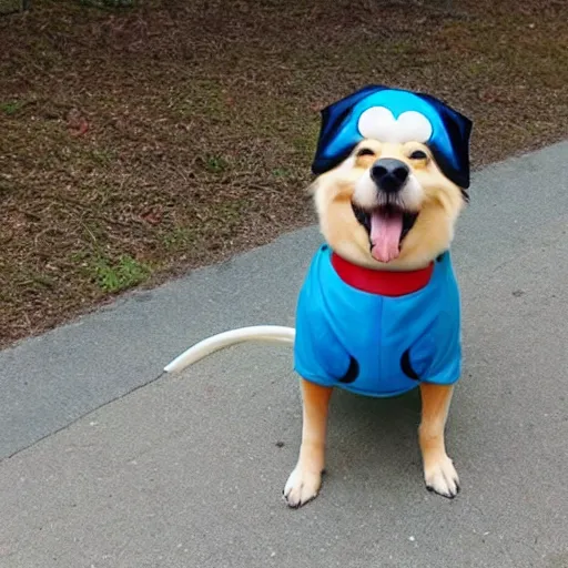 Image similar to dog as Doraemon