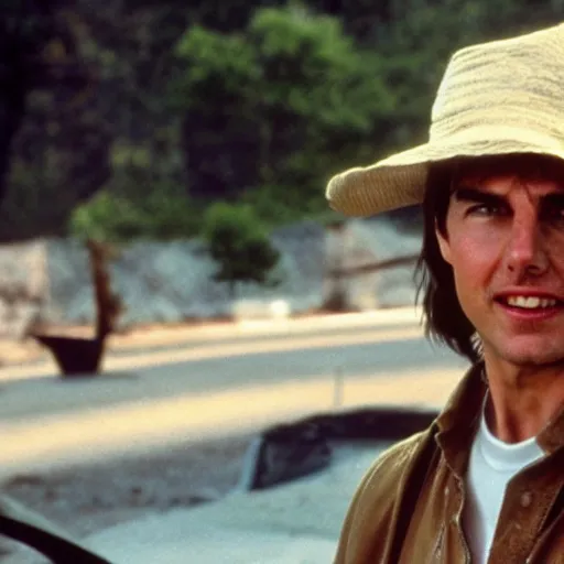 Prompt: Tom Cruise dressed as a hippie, movie still, 4K