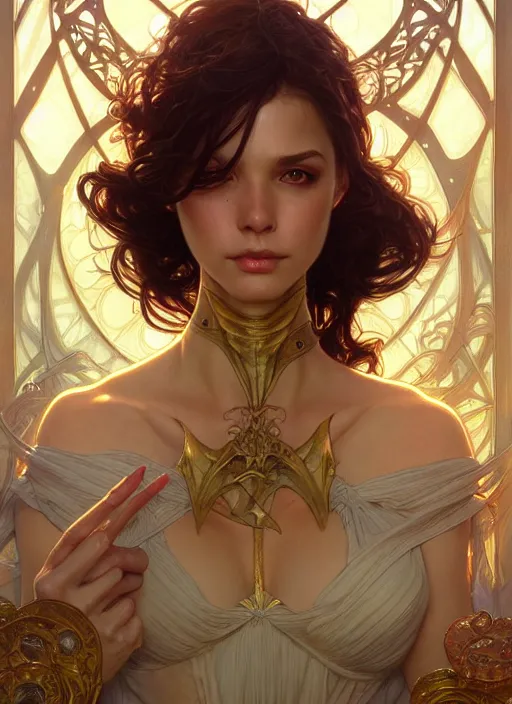 Image similar to attorney in lambda, d & d, wet, shiny, fantasy, intricate, elegant, higly detailed, ultra definition, digital painting, artstation, unreal engine rendered, concept art, smooth, sharp focus, illustration, art by artgerm and greg rutkowski and alphonse mucha and garis edelweiss