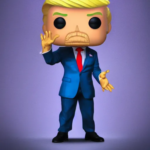 Image similar to donald trump as a funko pop, digital art, concept art, gemmy woud binnendijk, nixeu, artgerm