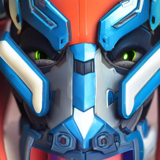 Prompt: a highly detailed close-up shot of D.Va from Overwatch