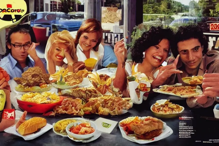 Image similar to mcdonald's acaraje meal, in 1 9 9 5, y 2 k cybercore, advertisement photo