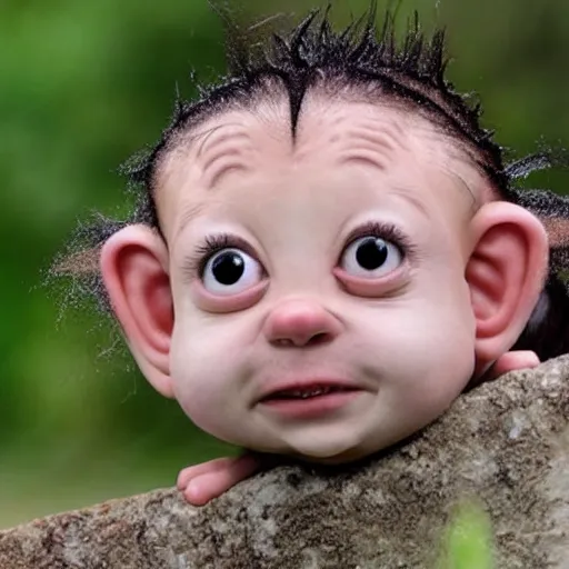 Image similar to cute little troll, with sticky up hair