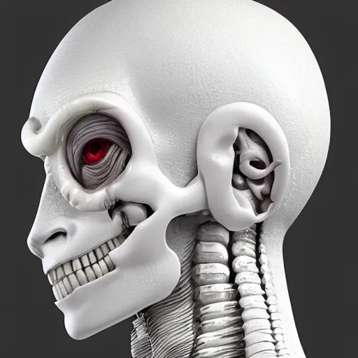 Image similar to white mannequin xenomorph albino alien perfect smooth human anatomy, no face, bone white smooth head, full male body smooth strong standing, octane render ultra realistic full body