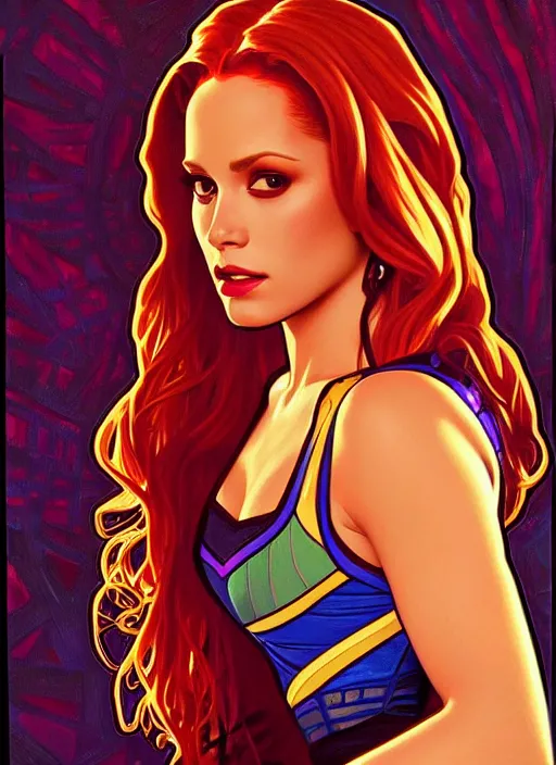 Prompt: oil painting of cheryl blossom and toni topaz, intricate, elegant, highly detailed, lighting, painting, artstation, smooth, illustration, art by greg rutowski and alphonse mucha