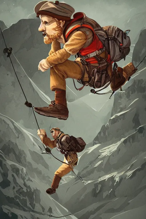 Image similar to alpinist illustration a storybook illustration trending on artstation
