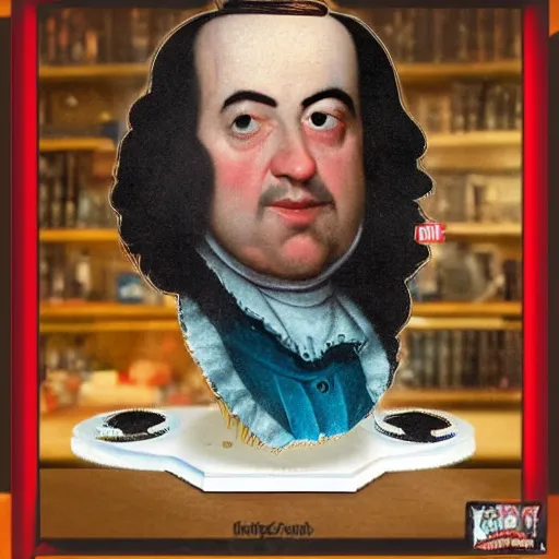 Prompt: 1 7 th century john von neumann wearing a wig stop motion vinyl action figure, plastic, toy, butcher billy style