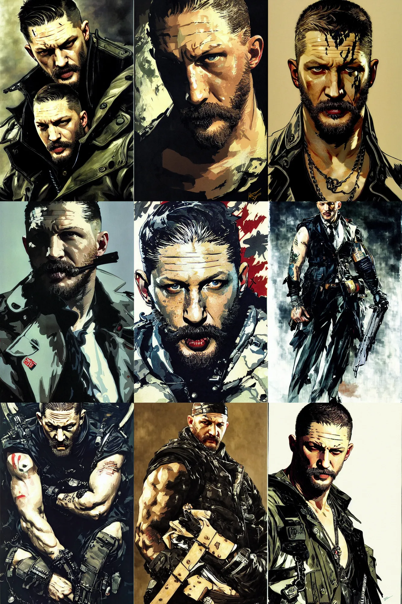 Prompt: tom hardy, painting by j. c. leyendecker, yoji shinkawa, katayama bokuyo