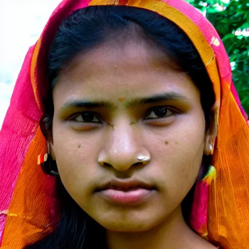 Prompt: portrait of a beautiful teen assamese ethnic north east india,