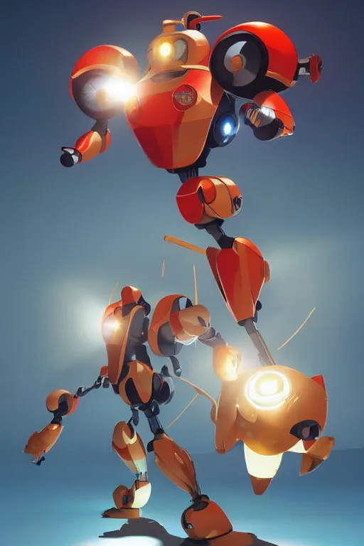 Image similar to metabots medabots medarotto medarot robot minimalist comics, behance hd by jesper ejsing, by rhads, makoto shinkai and lois van baarle, ilya kuvshinov, rossdraws global illumination ray tracing hdr radiating a glowing aura