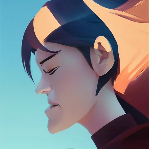 Image similar to face icon stylized minimalist mash, loftis, cory behance hd by jesper ejsing, by rhads, makoto shinkai and lois van baarle, ilya kuvshinov, rossdraws global illumination