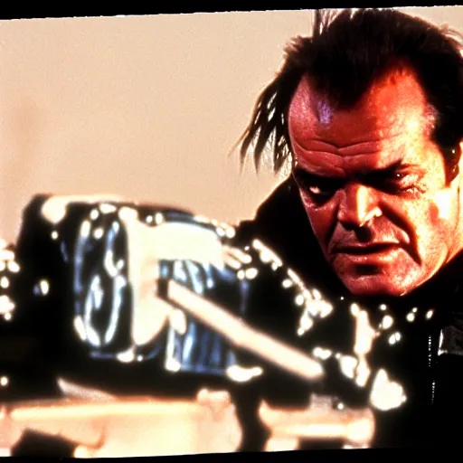 Image similar to scene where Jack Nicholson plays Terminator and kills John Connor, scene from the film