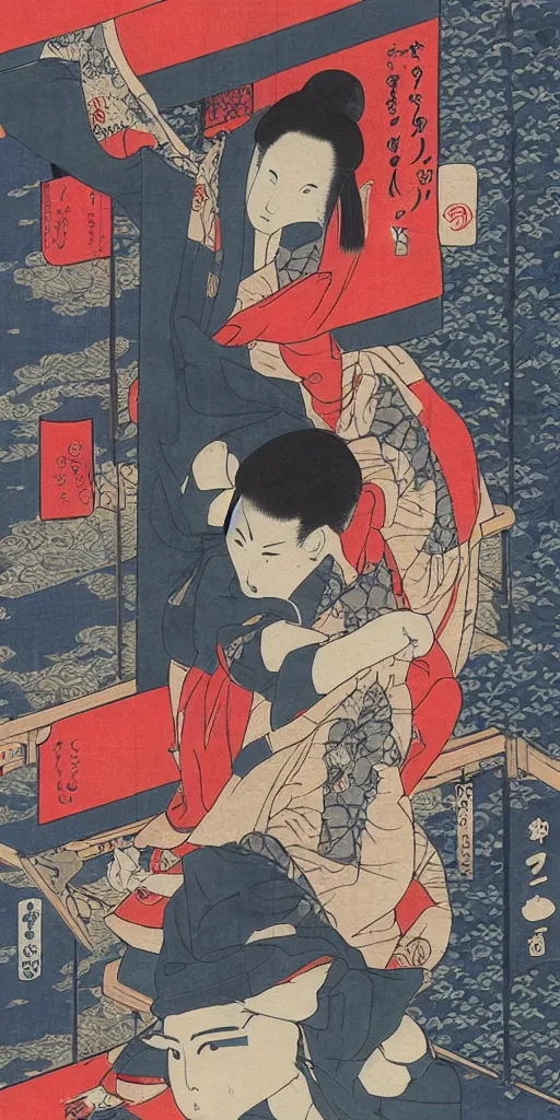 Image similar to ukiyo - e cyberpunk