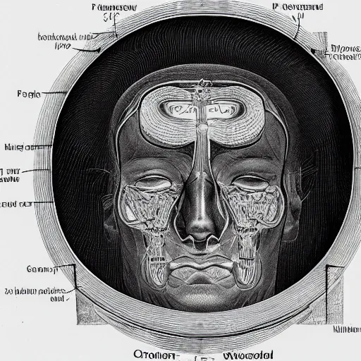 Prompt: cross-section of human head