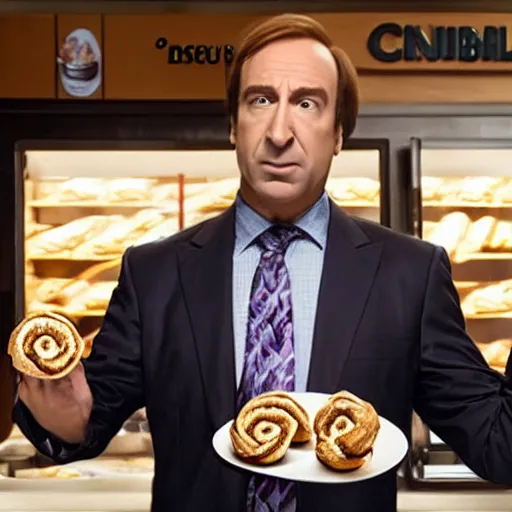 Prompt: Saul Goodman destroys a Cinnabon store