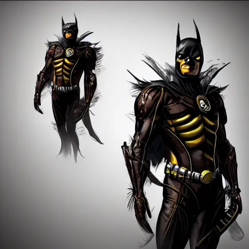 Image similar to Character concept art of a Bee Man enemy in Batman Arkham Asylum, CGsociety