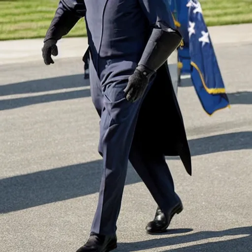 Prompt: Joe Biden wearing the batsuit