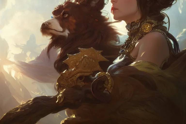 Image similar to photography of edwin henry landseer, deep focus, d & d and mtg, fantasy, intricate, elegant, highly detailed, digital painting, artstation, concept art, matte, sharp focus, illustration, hearthstone, art by artgerm and greg rutkowski and alphonse mucha