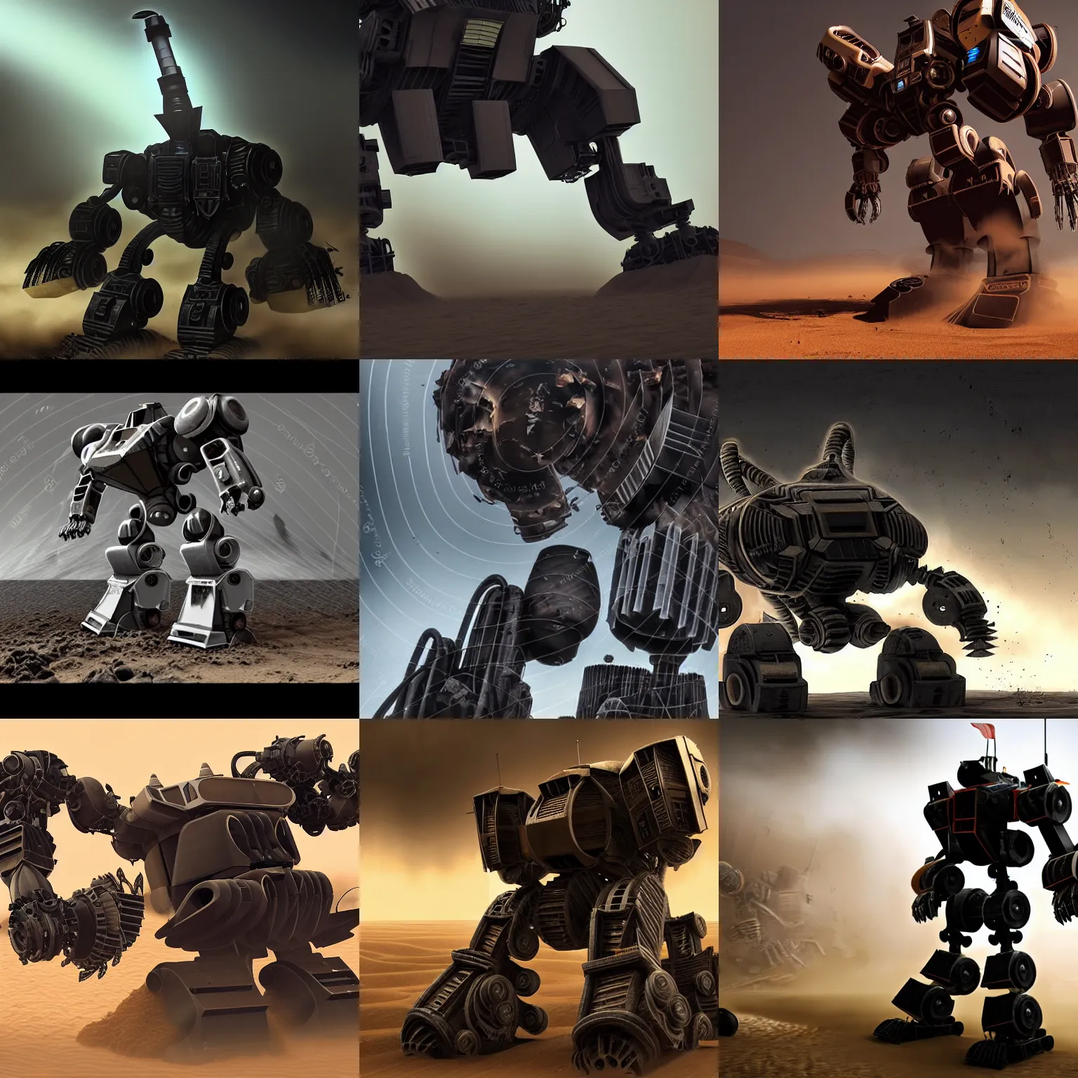 Prompt: ultra realistic, dark black intense heavy thick dense sandstorm swirling, spinning, rotating and almost covering a ruin mega mech humanoid which is broken down, decomposition, disintegrating, disappearing, exposing screw, nut, pipe, circuits, wires
