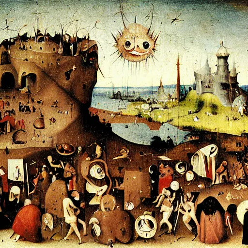 Prompt: painting of Waldo from Where’s Waldo by Hieronymus Bosch