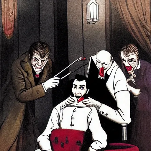 Prompt: « dracula at the dentist »