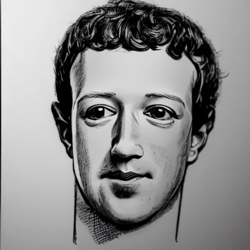 Prompt: pen sketch of mark zuckerberg, low detail, simple