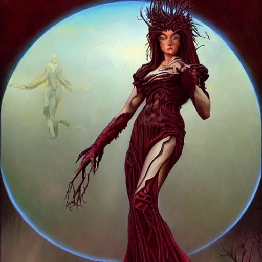 Image similar to an amazing masterpiece of art by gerald brom zendaya