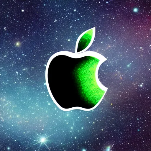 Image similar to galaxy colored apple