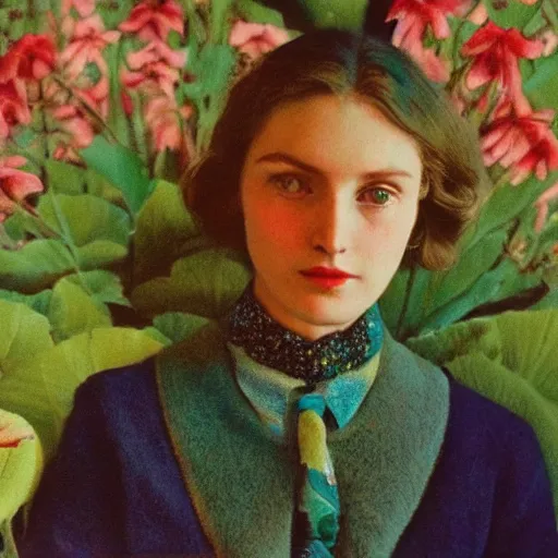 Prompt: a lot of different flowers morphing in a beautiful girls face, film still by wes anderson, depicted by balthus, limited color palette, very intricate, art nouveau, highly detailed, lights by hopper, soft pastel colors, minimalist