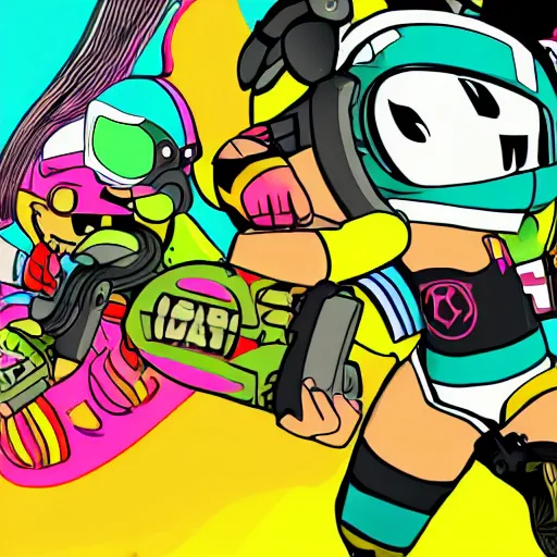 Prompt: Jet Set Radio featuring Kirby, 8K HD, sharp