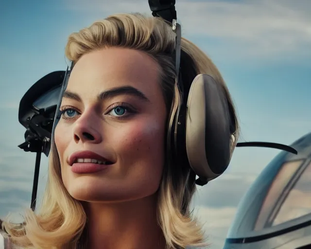 Image similar to a photo of margot robbie in the air jumping from a helicopter, hyper realistic faces, beautiful eyes, cinematic, long shot, hyper detailed, 8 5 mm photograph, 8 k resolution, film still, sharp lens, wide lens