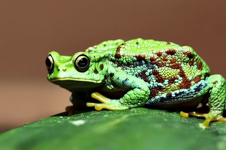 Prompt: half toad 🐸 , half chameleon