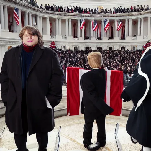 Prompt: Jack Black presidential inauguration