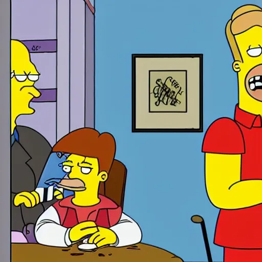 Prompt: brad pitt as character in the simpsons