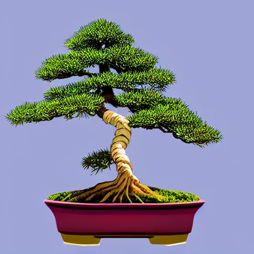 Prompt: bonsai spruce!! tree but minimalistic concept art by frank stella gilleard james whalen tom, colorful, soft light, trending on artstation, minimalism