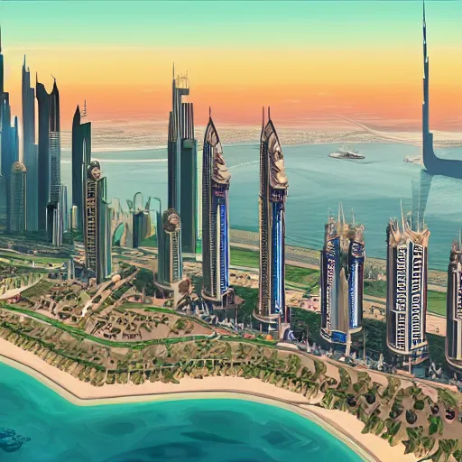 Image similar to gta : dubai, illustration