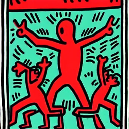 Prompt: better call saul art by keith haring