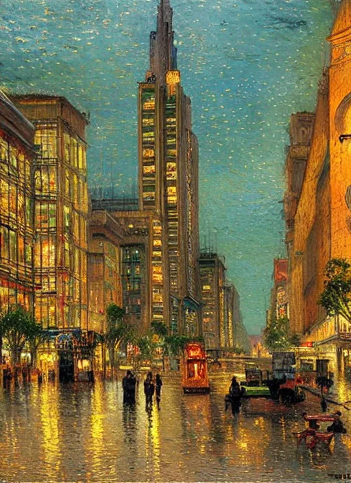 Prompt: avenida paulista in 1 6 0 0, very realistic beautiful painting, detailed, by thomas kinkade and van gogh