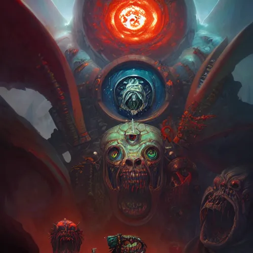 Image similar to an cosmic horror lithograph of warhammer 4 0 k grogu, by stanley artgerm lau, wlop, rossdraws, james jean, andrei riabovitchev, marc simonetti, and sakimichan, tranding on artstation