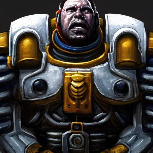 Prompt: portrait of space marine, realistic, artstation