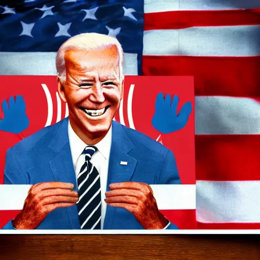 Prompt: a painting of joe biden laugh in tea party with osama bin laden, justify content center, hyper realistic content, frontal hyperdetailed realistic content, remove duplicate content