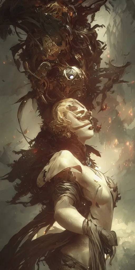 Image similar to Death is swallowed up in victory, artwork by artgerm, D&D, fantasy, highly detailed, digital painting, artstation, smooth, sharp focus, art by greg rutkowski and alphonse mucha