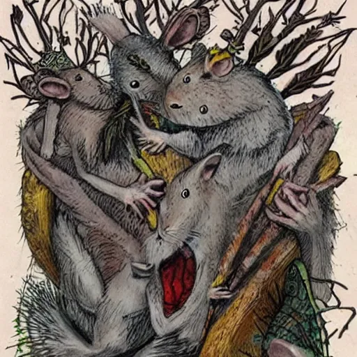 Illustration of a rat king